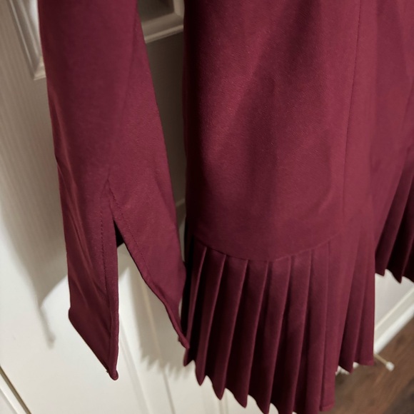 Commense Pleated Hem Mock Neck Mini Dress - Picture 3 of 6